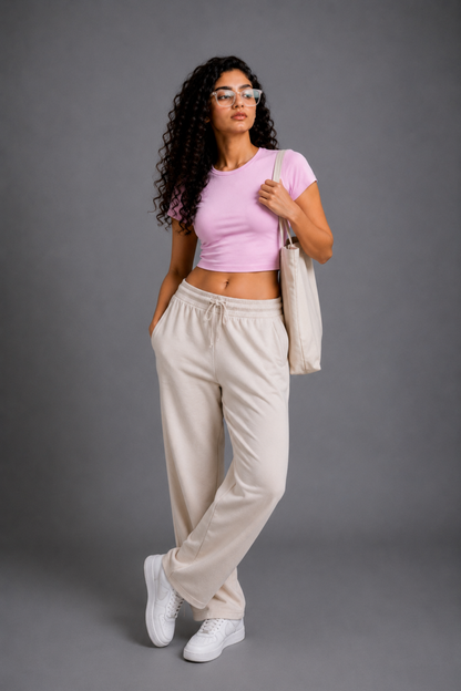 Women Pink Baby Tee