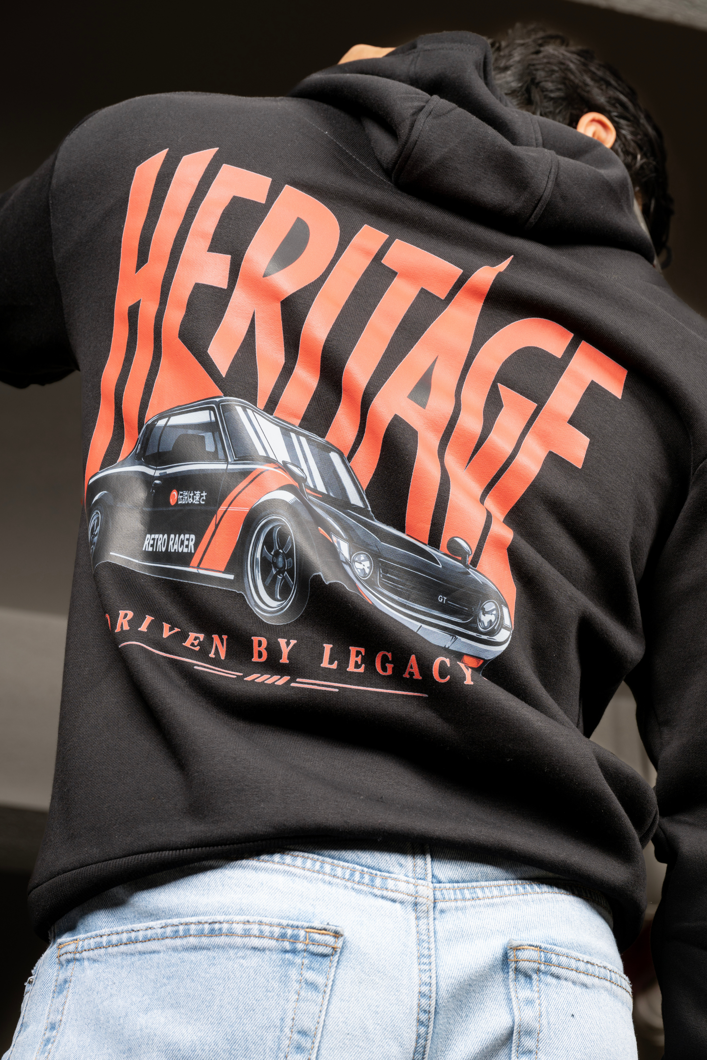 Men Solid Black Hoodie | Redline Heritage