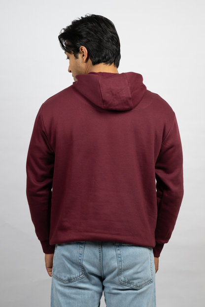 Men Solid Maroon Hoodie | Good Stories