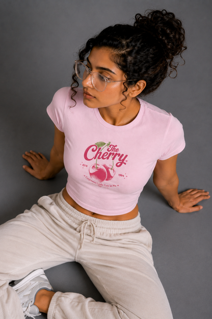 Women Pink Baby Tee | Cherry