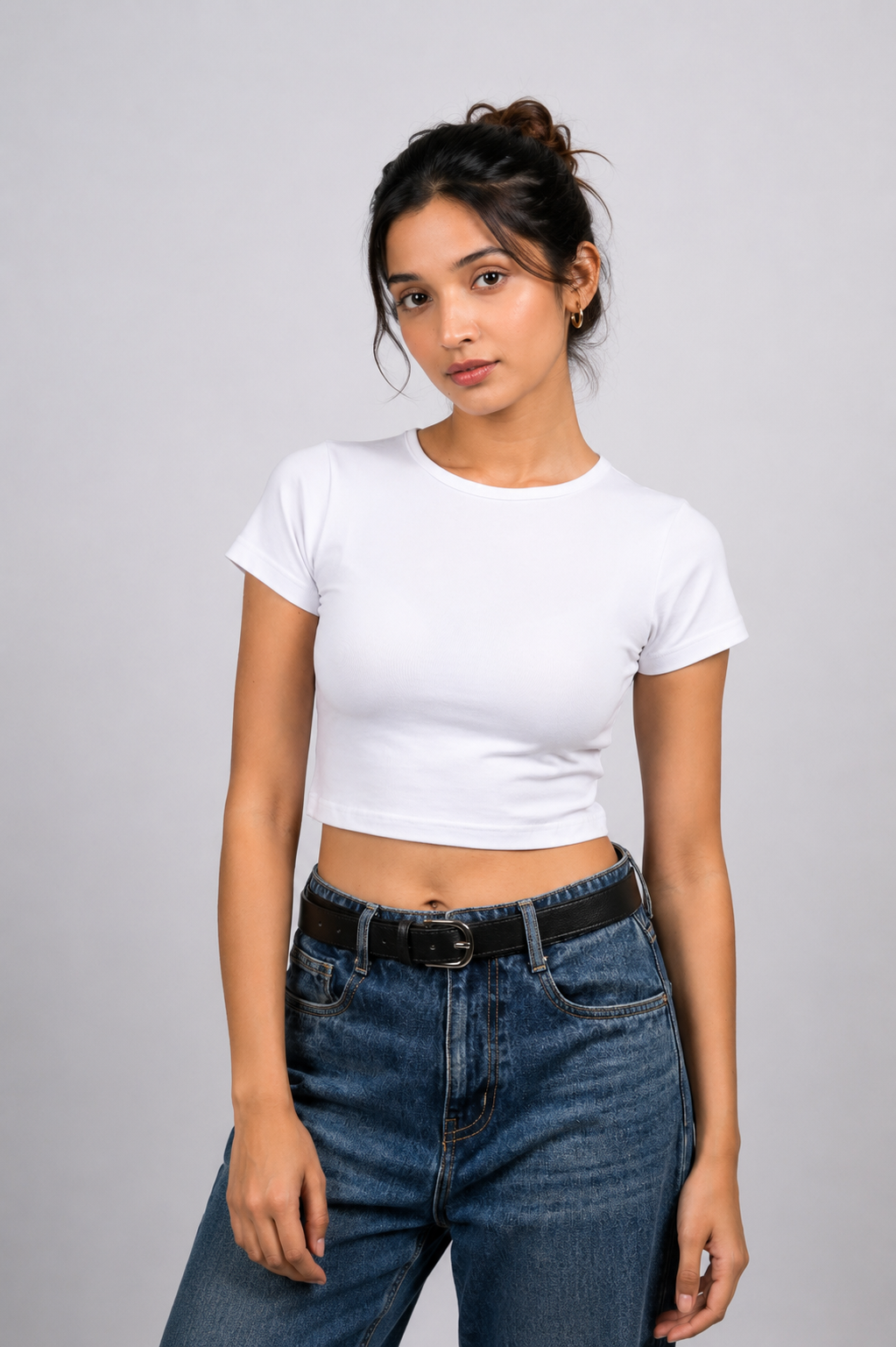 Women White Baby Tee