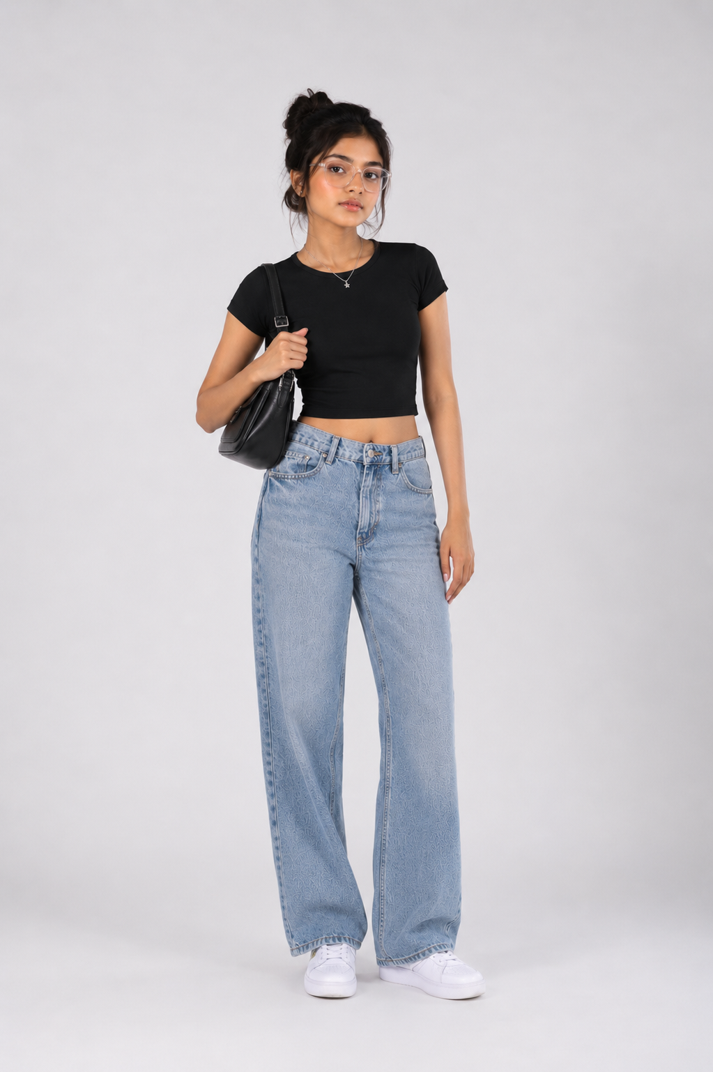 Women Black Baby Tee