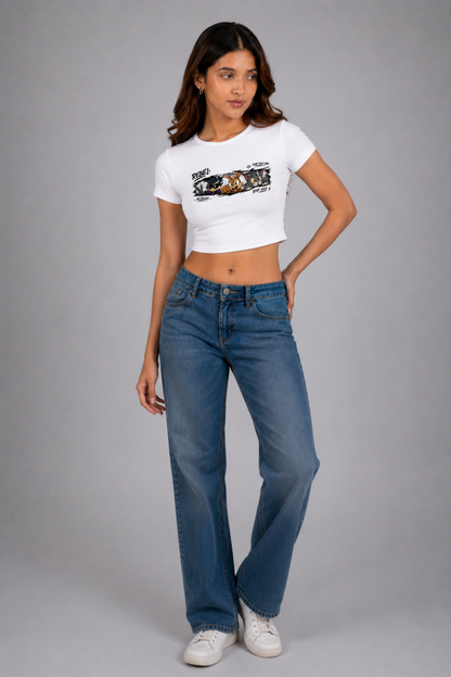 Women White Baby Tee | Rebel