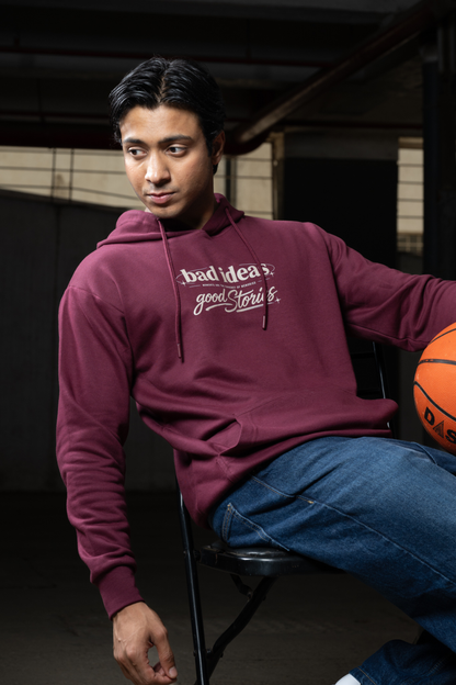 Men Solid Maroon Hoodie | Good Stories