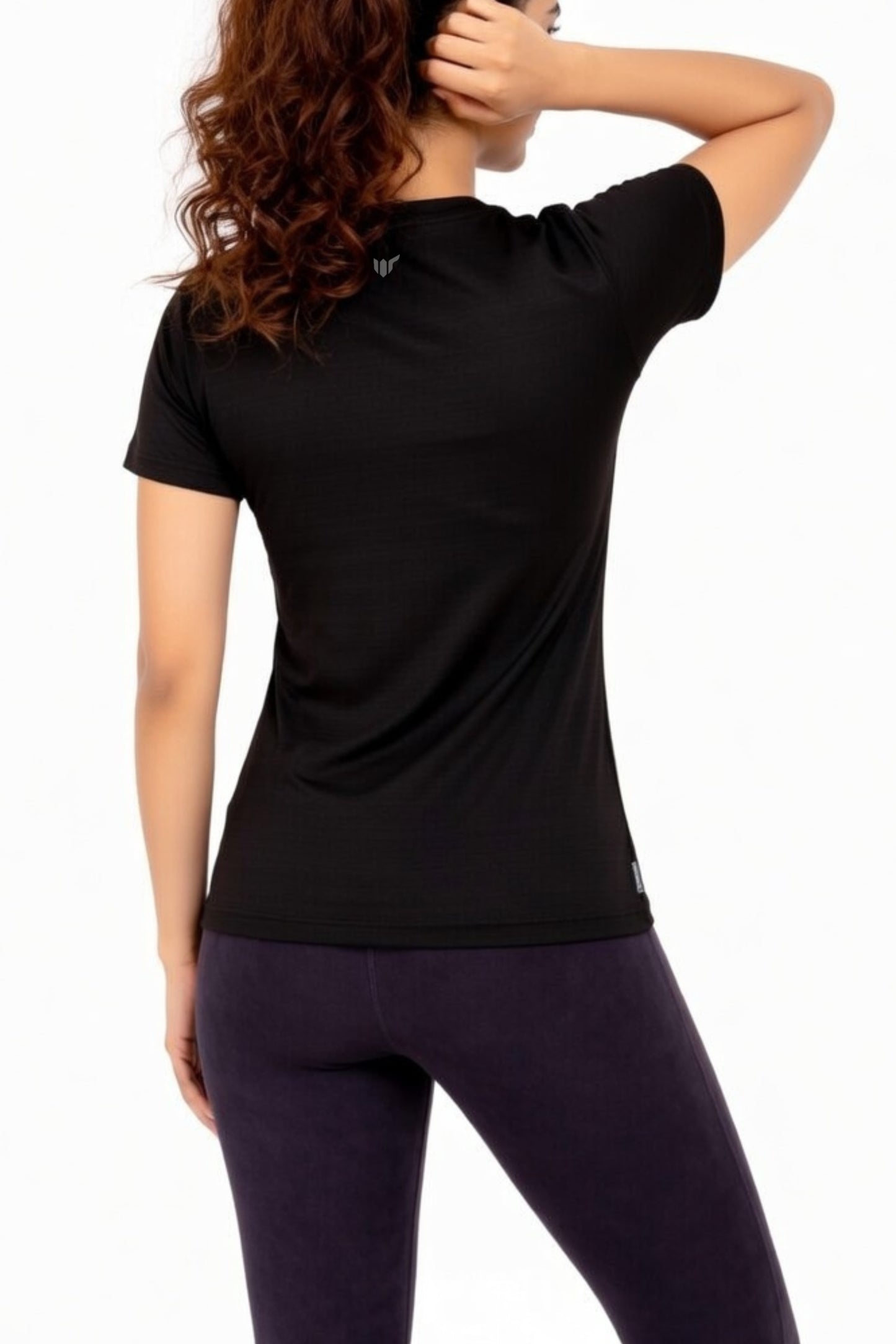 Women Black Active T-Shirt