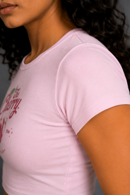 Women Pink Baby Tee | Cherry