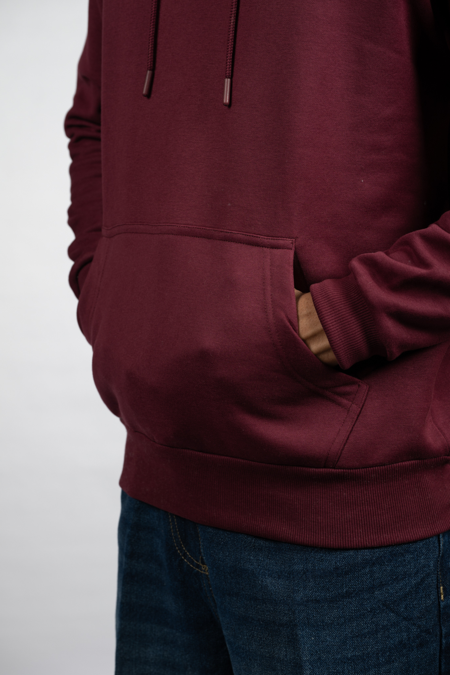 Men Solid Maroon Hoodie