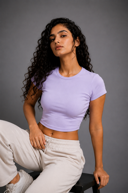 Women Lavender Baby Tee