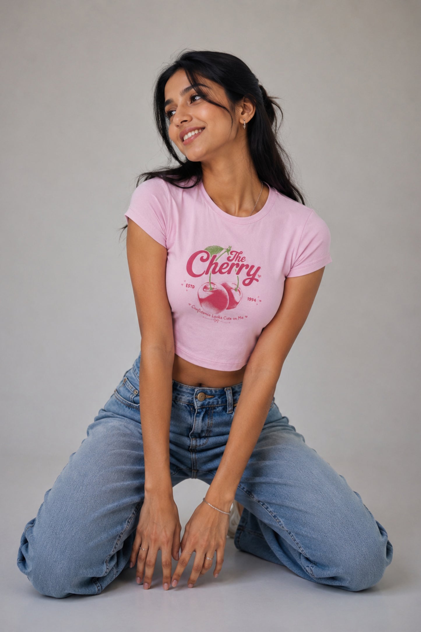 Women Pink Baby Tee | Cherry