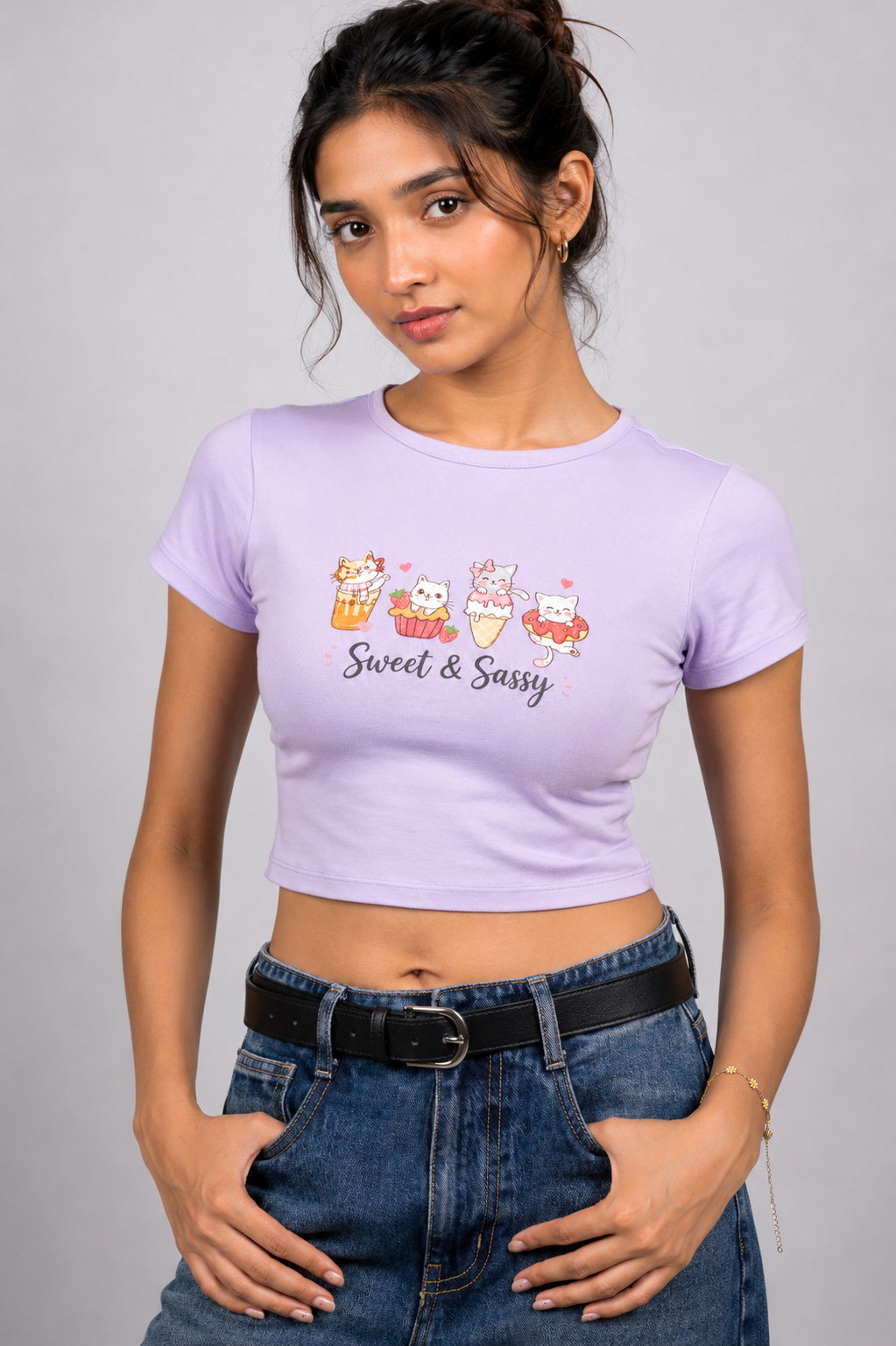 Women Lavender Baby Tee | Sassy Paws