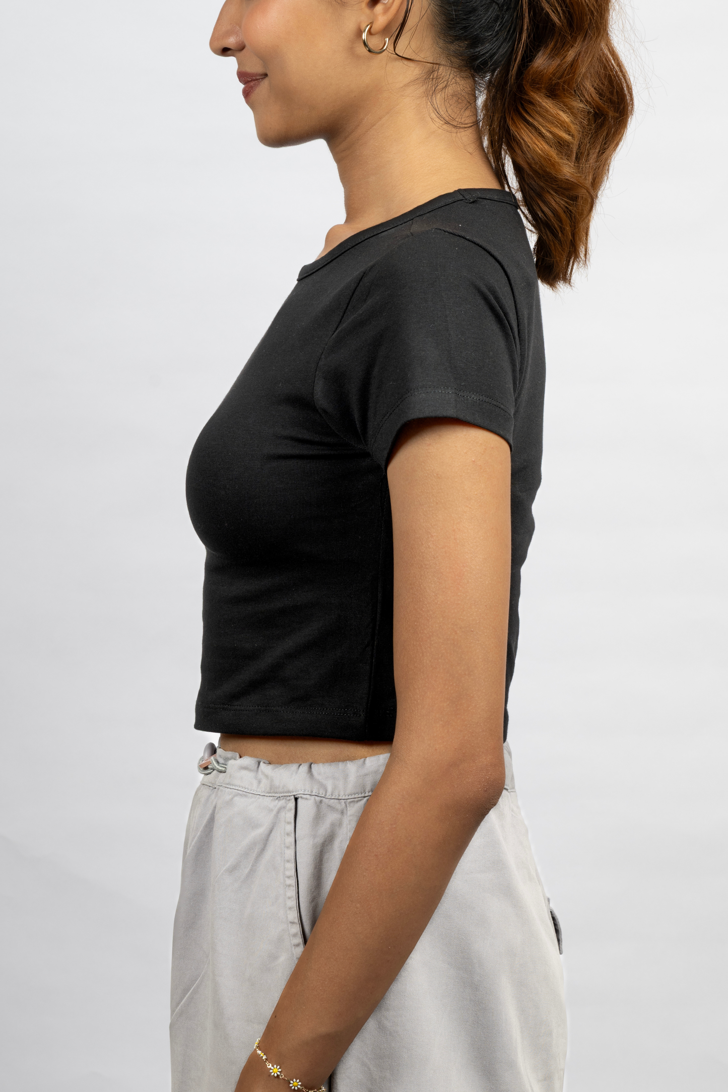 Women Black Baby Tee
