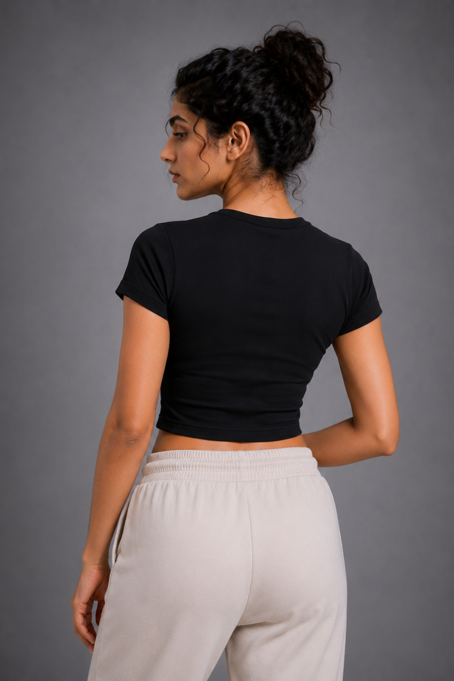 Women Black Baby Tee