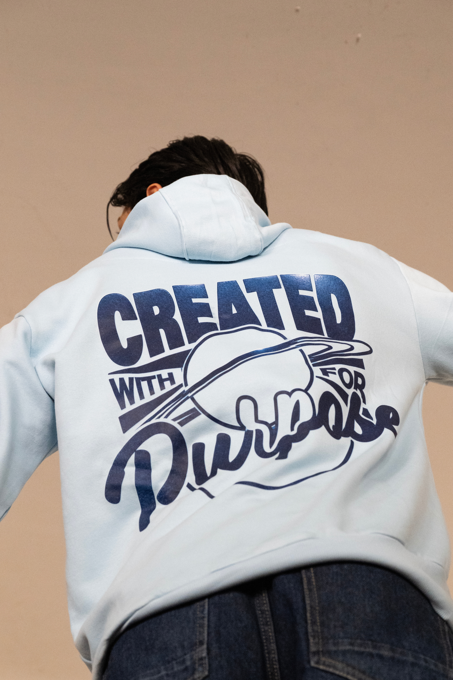 Men Solid Sky Blue Hoodie | Pure Purpose