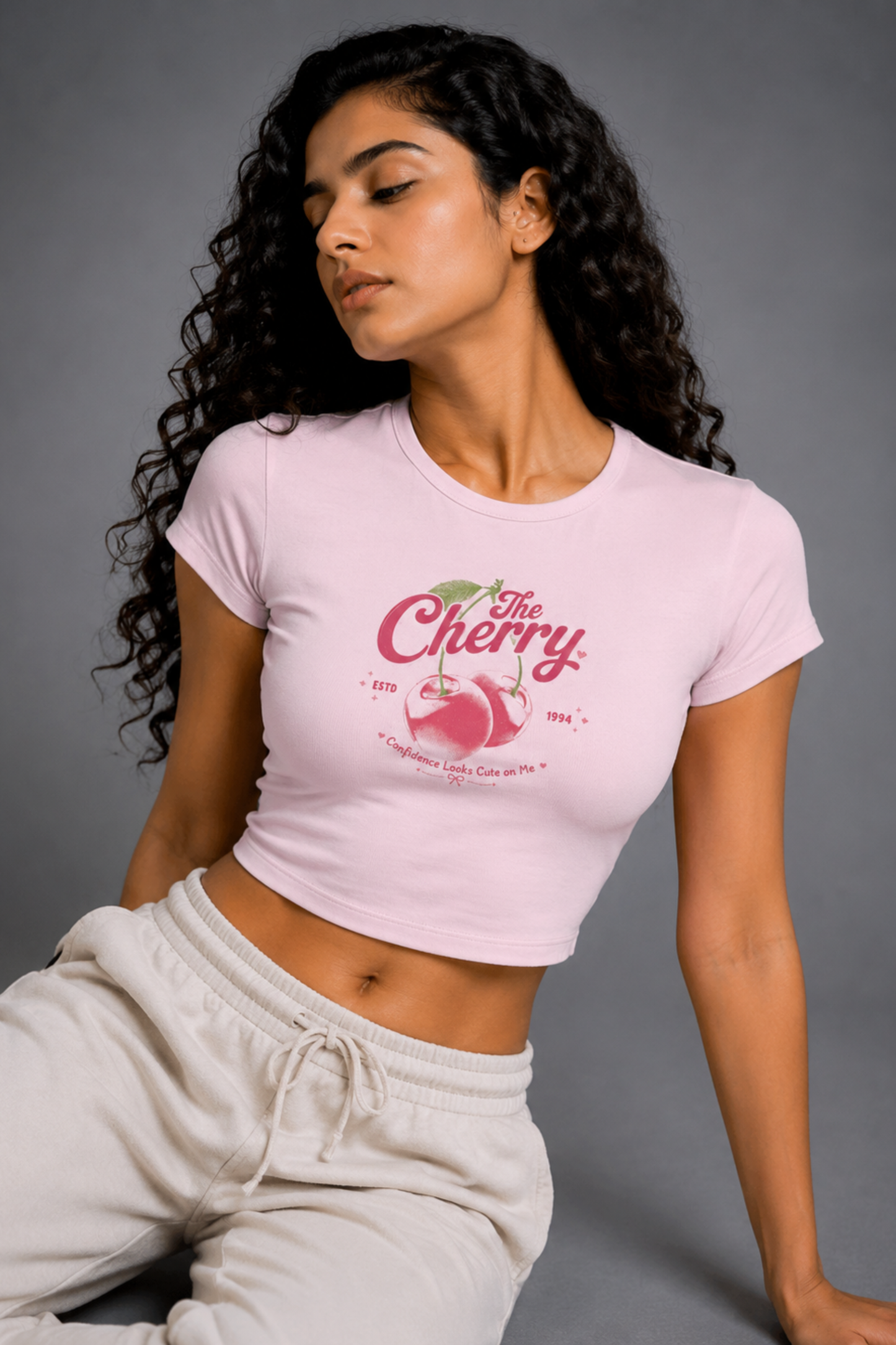 Women Pink Baby Tee | Cherry