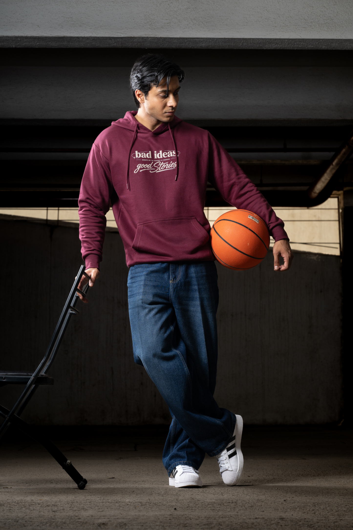 Men Solid Maroon Hoodie | Good Stories