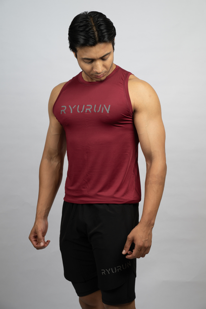 Muscle Mesh Gym Vest | Maroon