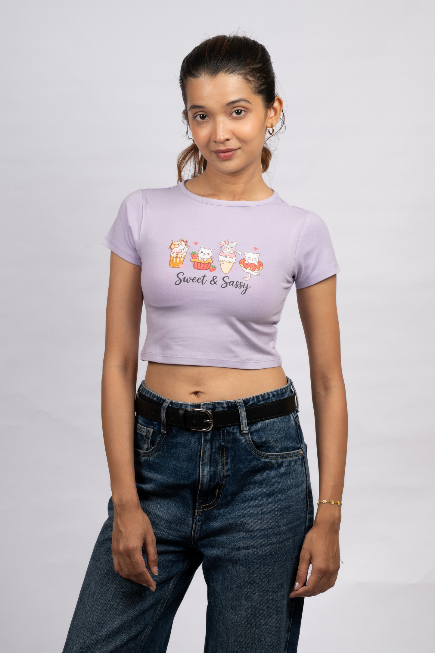 Women Lavender Baby Tee | Sassy Paws