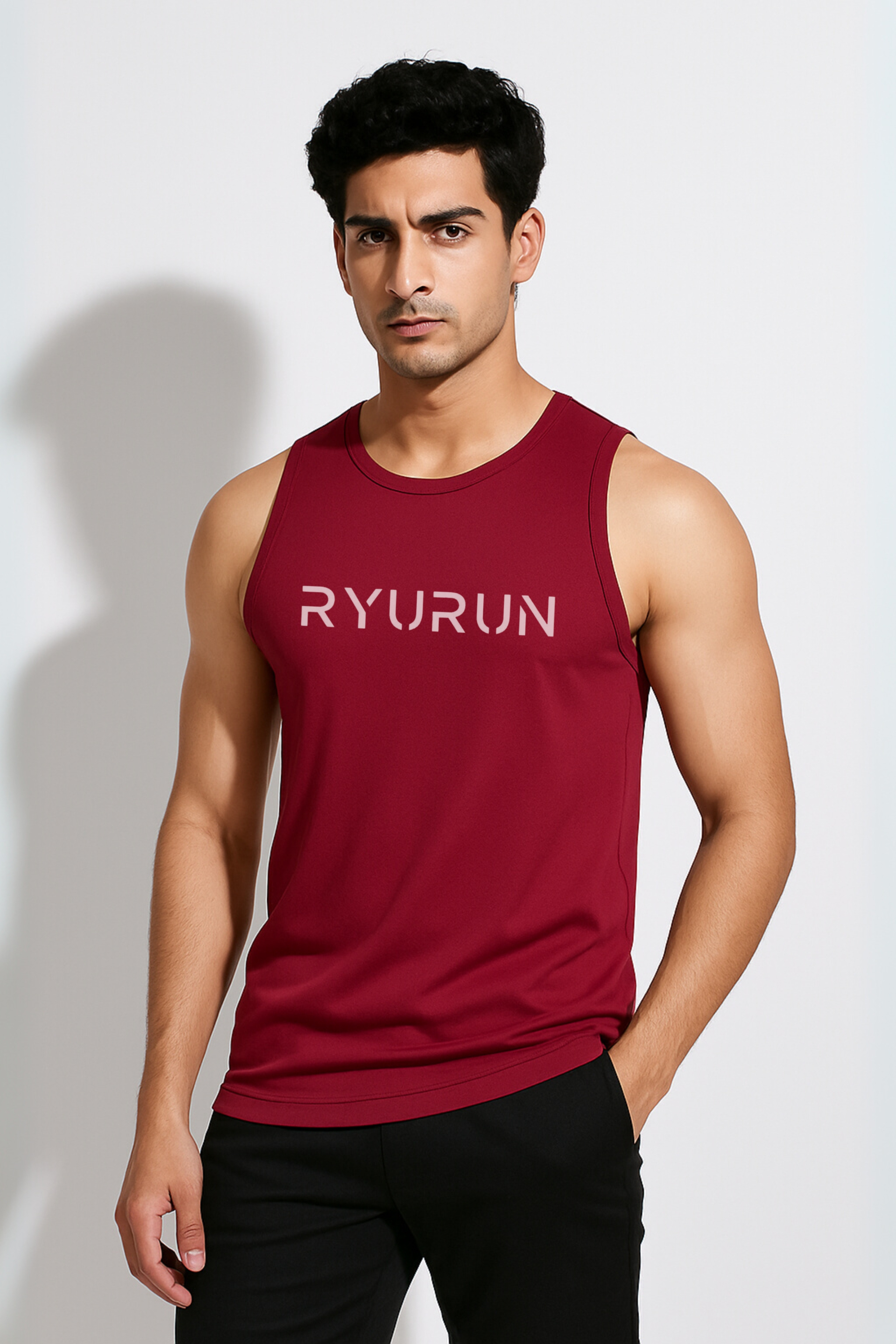 Muscle Mesh Gym Vest | Maroon