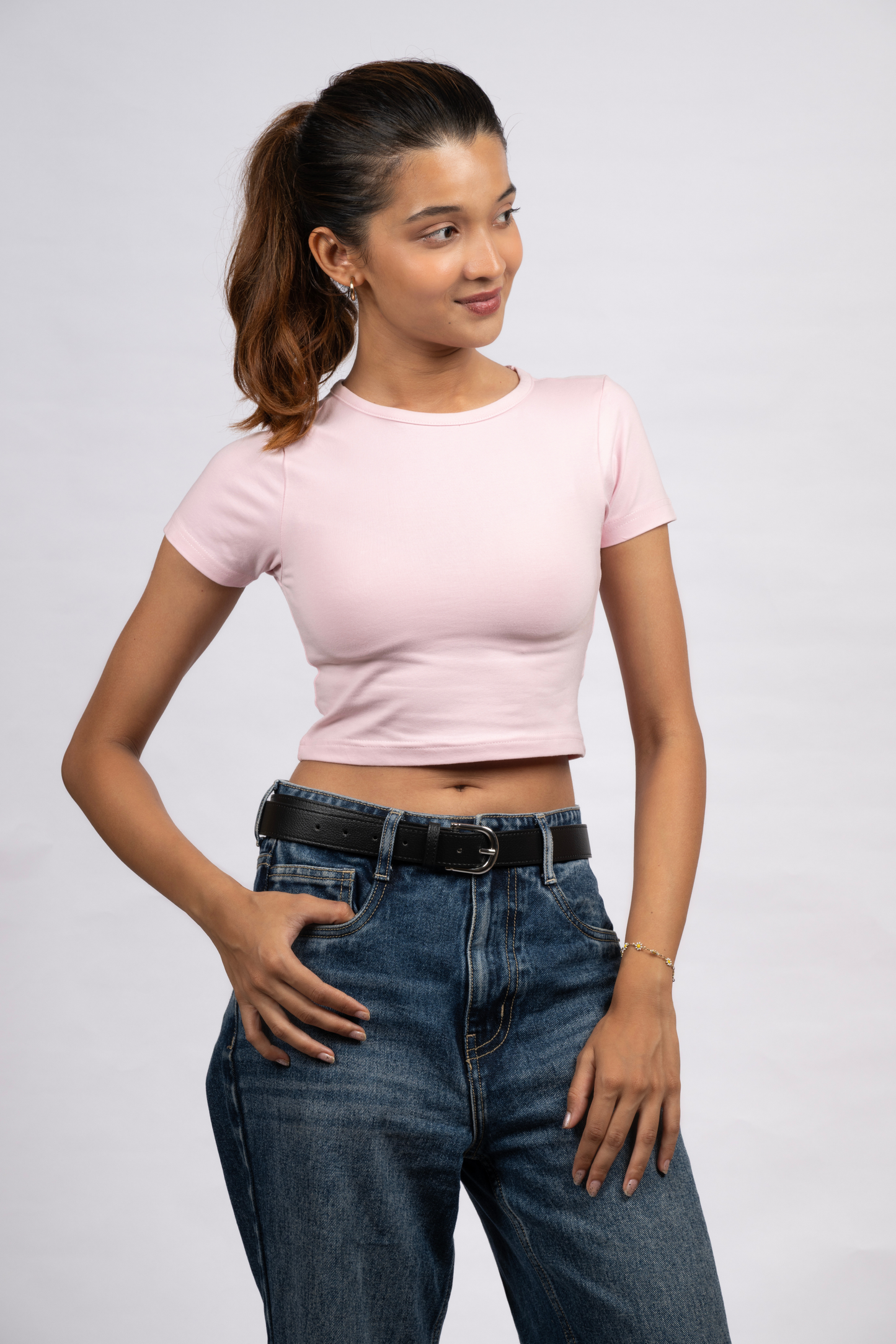 Women Pink Baby Tee