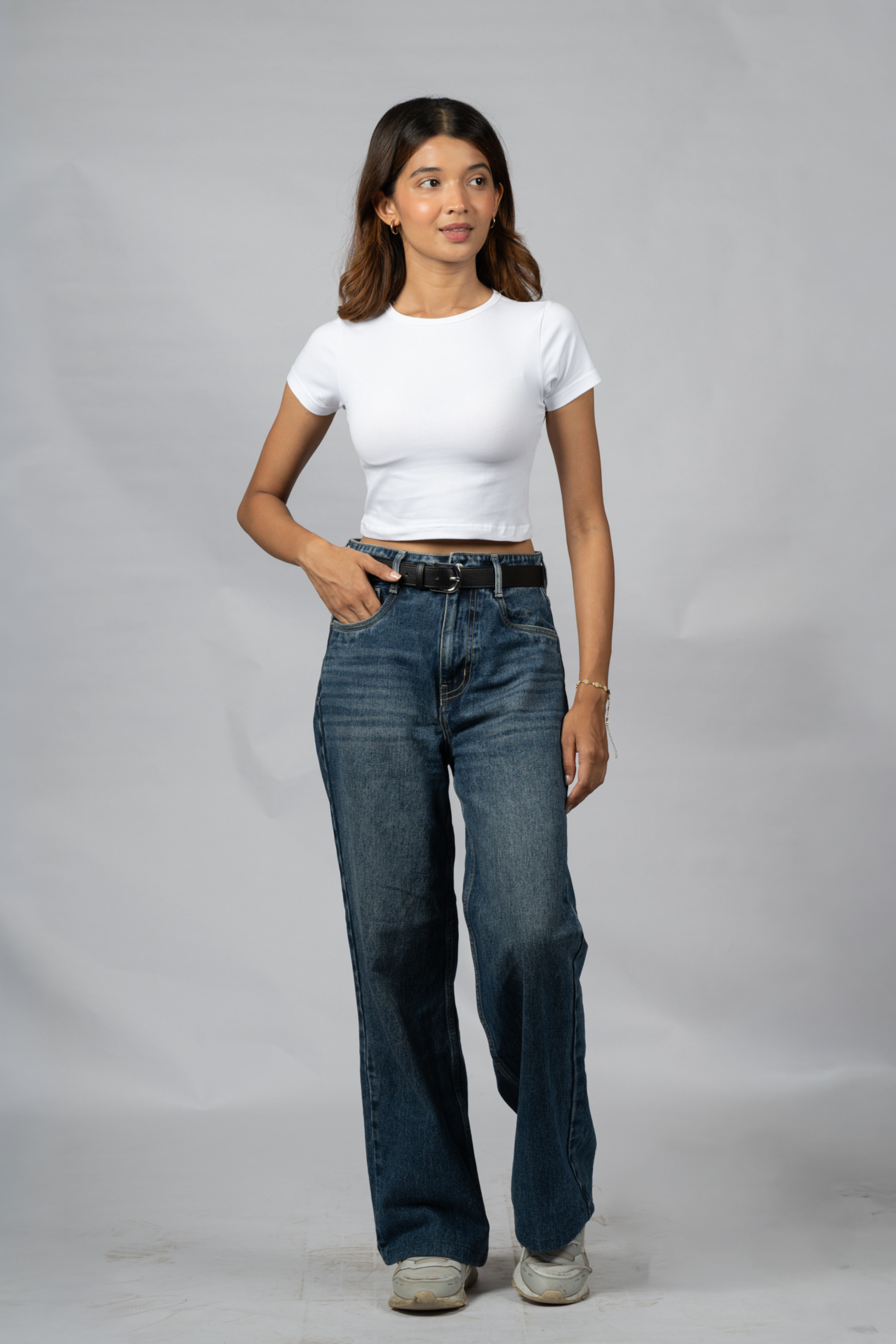 Women White Baby Tee