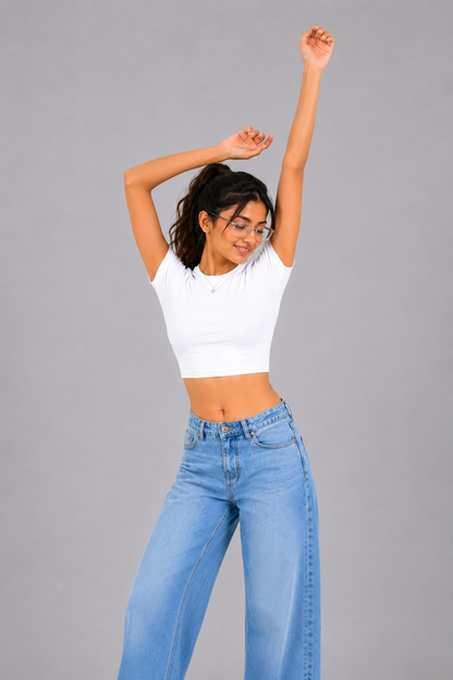 Women White Baby Tee