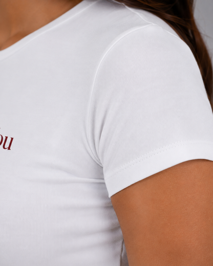 Women White Baby Tee | Be You Not Them