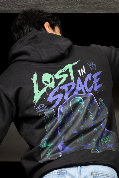 Men Solid Black Hoodie | Lost Signal