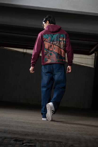Men Solid Maroon Hoodie | Wild Haven