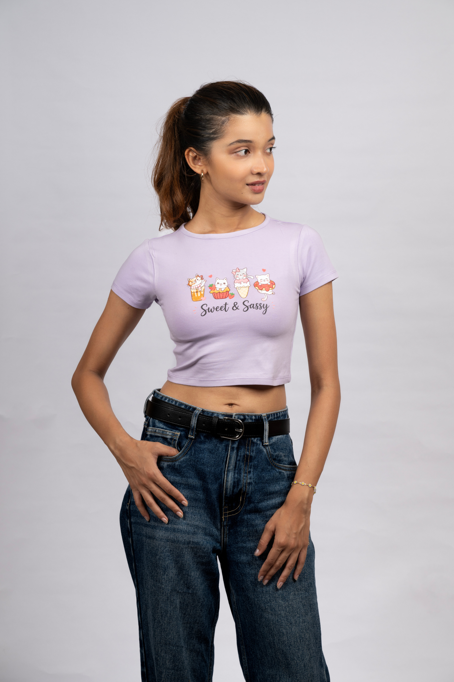 Women Lavender Baby Tee | Sassy Paws