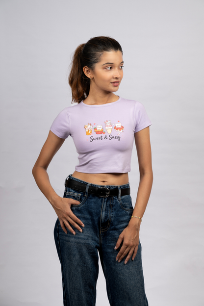 Women Lavender Baby Tee | Sassy Paws