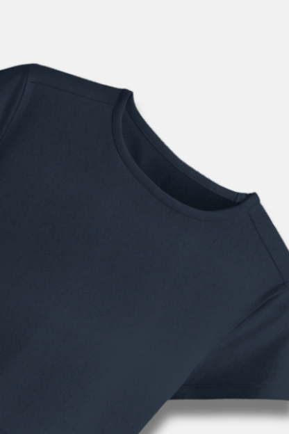 Women Navy Blue Baby Tee