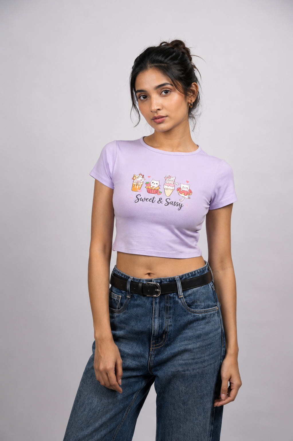 Women Lavender Baby Tee | Sassy Paws