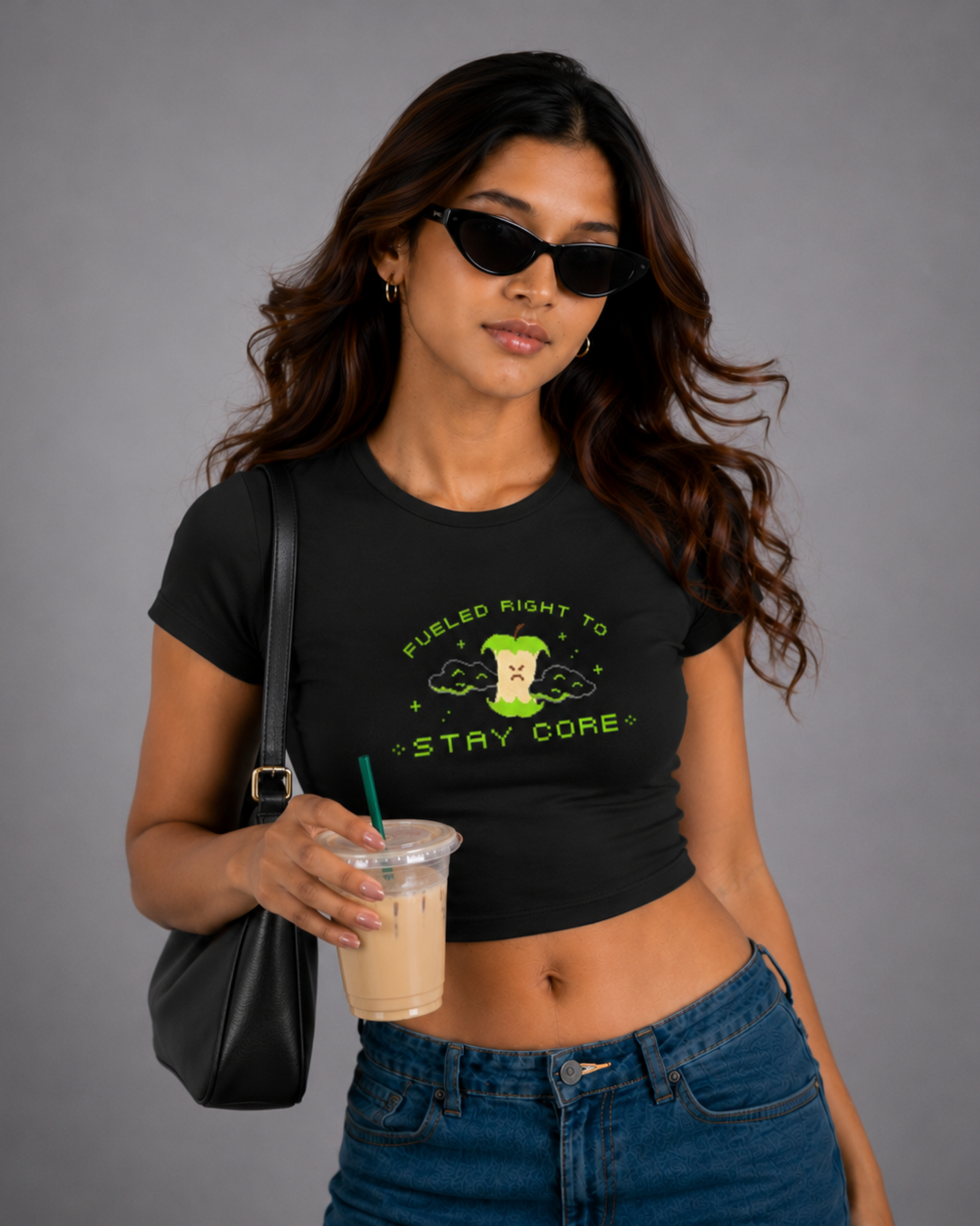 Women Black Baby Tee | Fueled Right To Stay Core