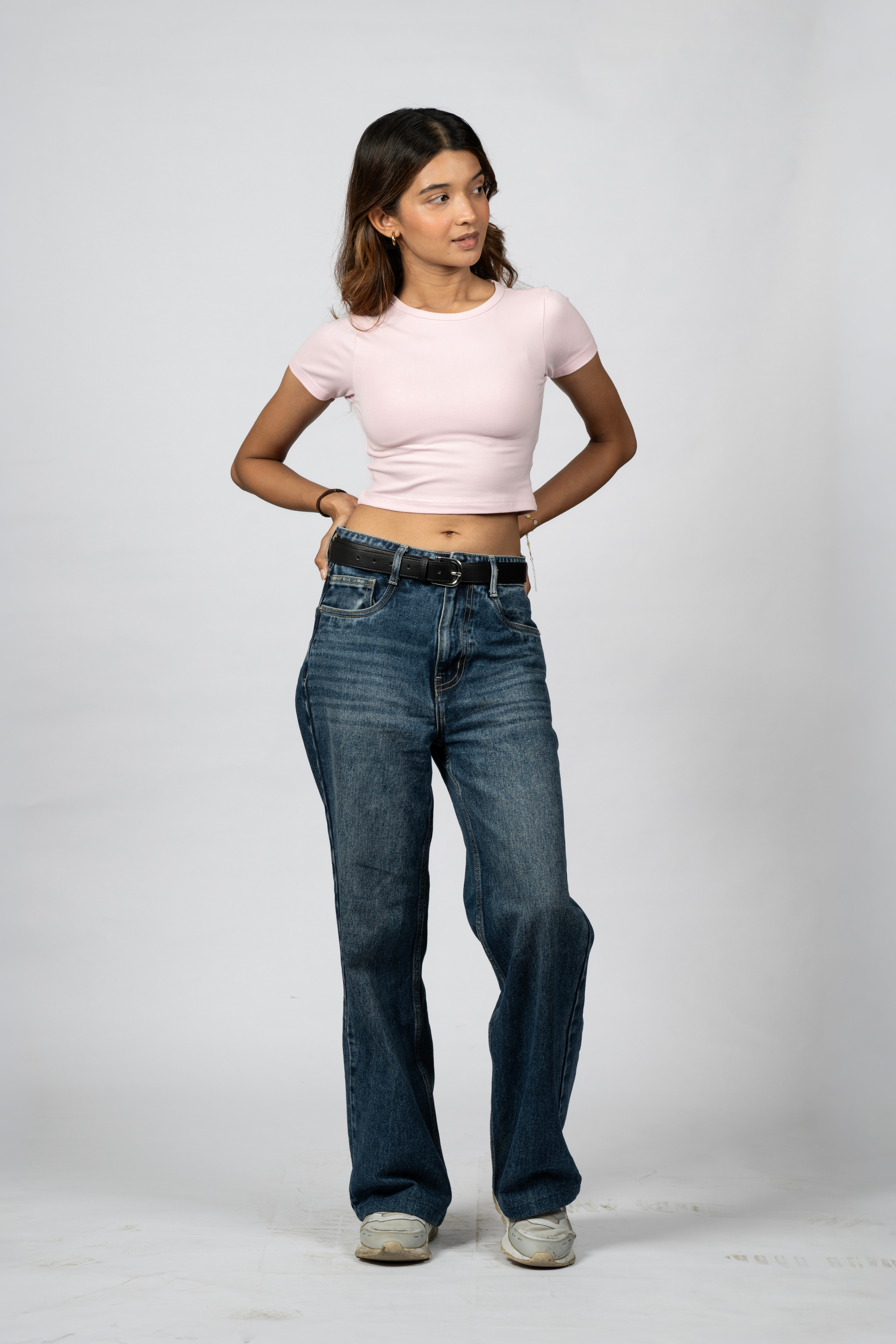 Women Pink Baby Tee