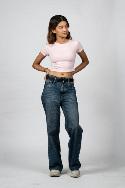 Women Pink Baby Tee