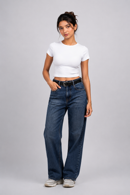 Women White Baby Tee