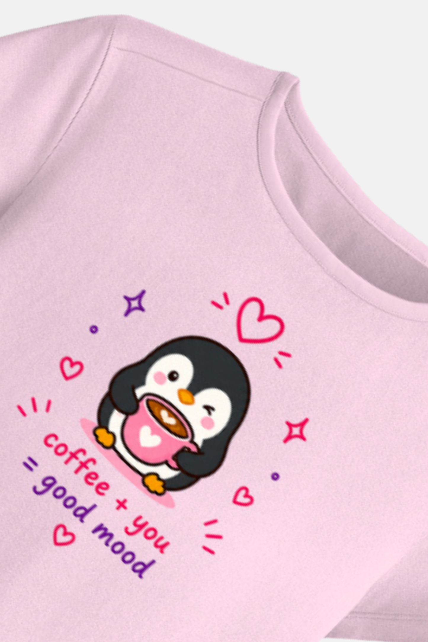 Women Pink Baby Tee | Love Brew
