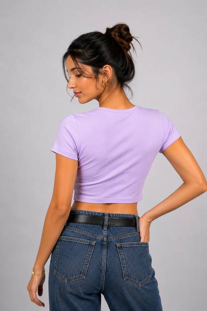 Women Lavender Baby Tee | Sassy Paws