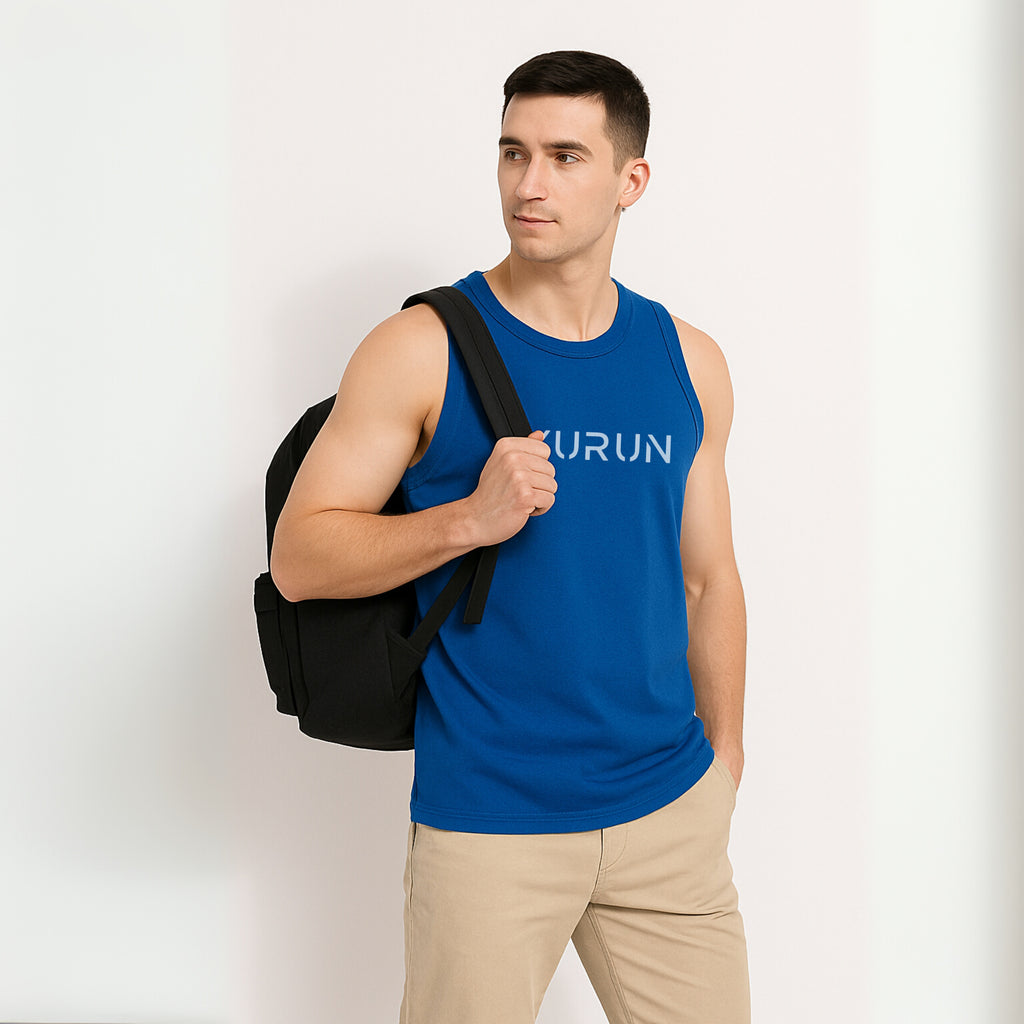 Muscle Mesh Gym Vest | Blue