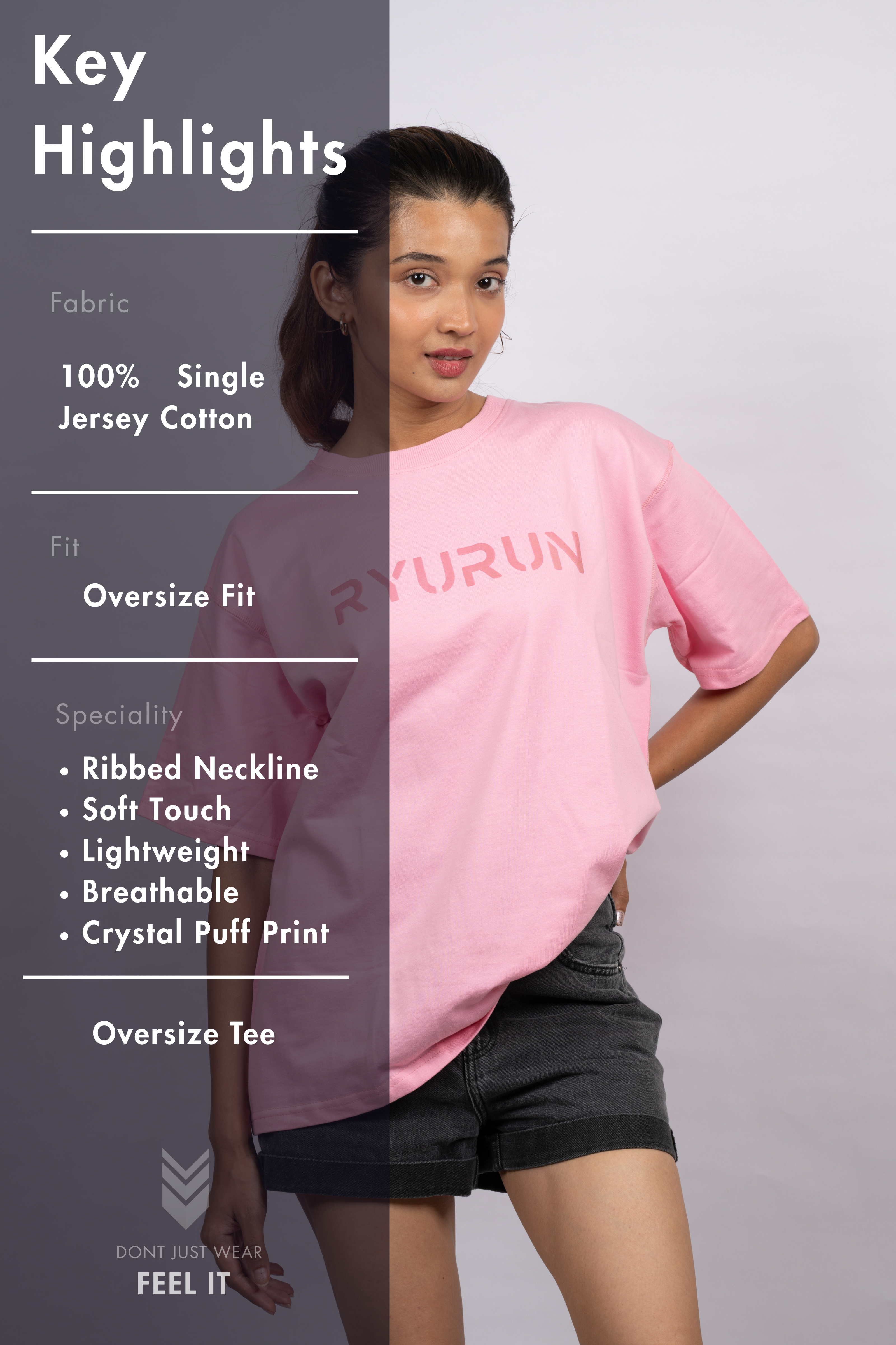 Oversized Aerella T Shirt | Pink