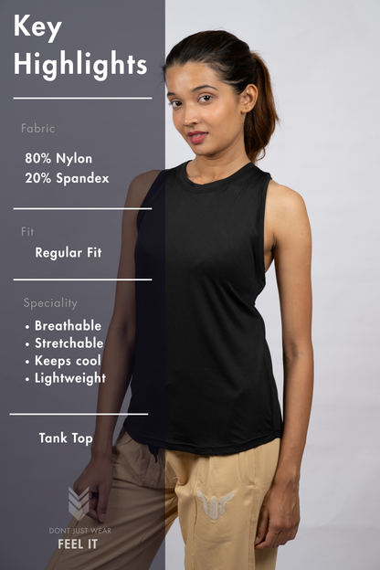 Women Black Tank Top