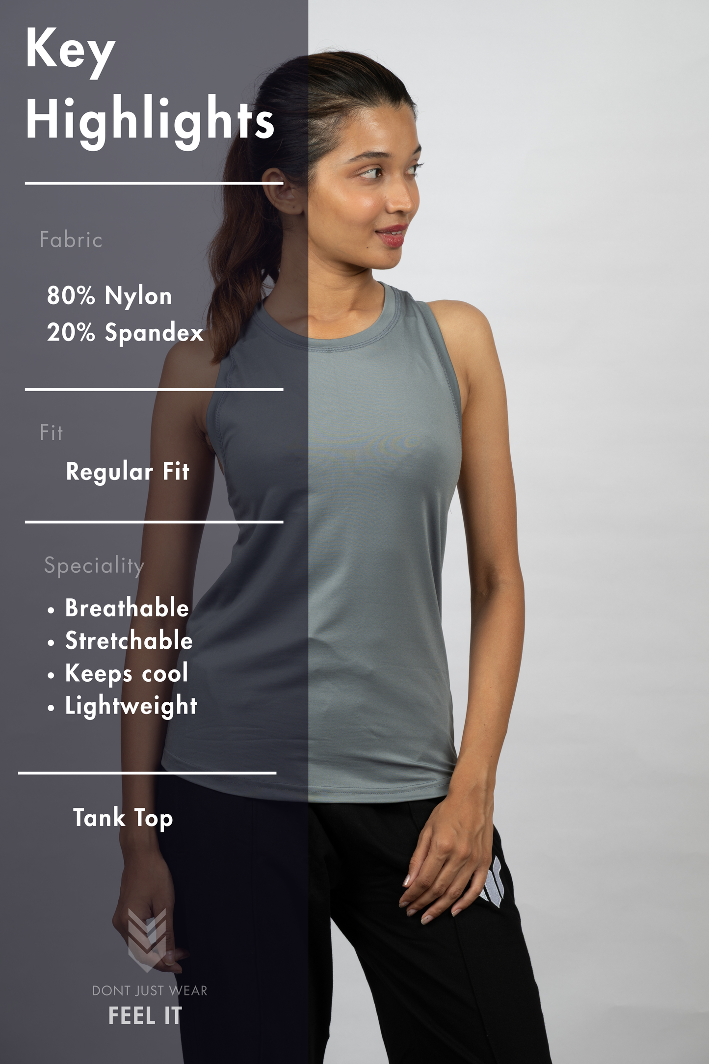 Women Grey Tank Top