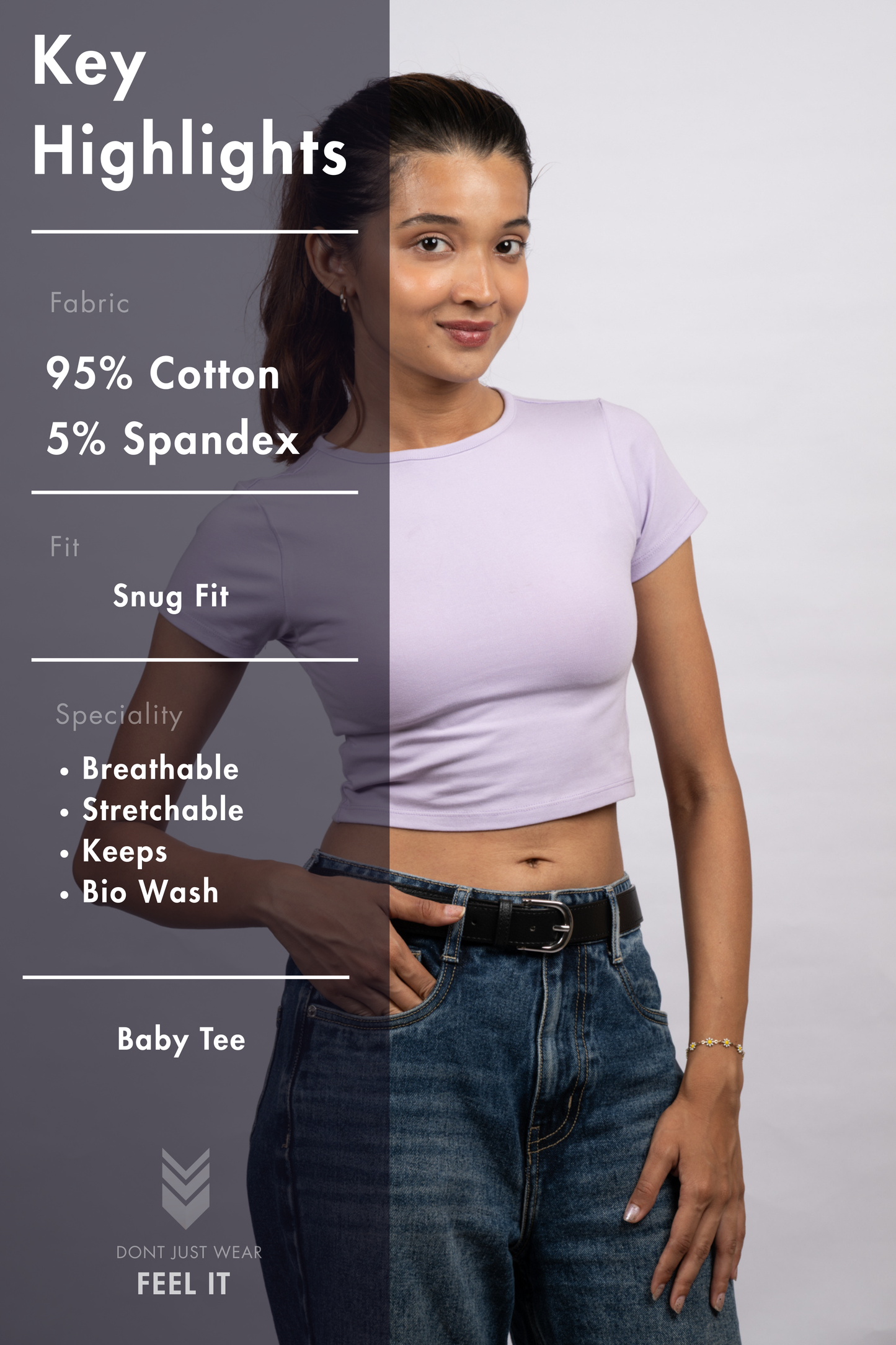 Women Lavender Baby Tee