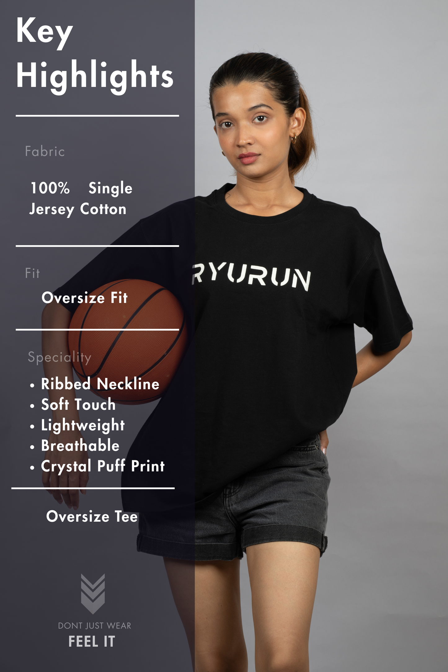 Oversized Aerella T Shirt | Black