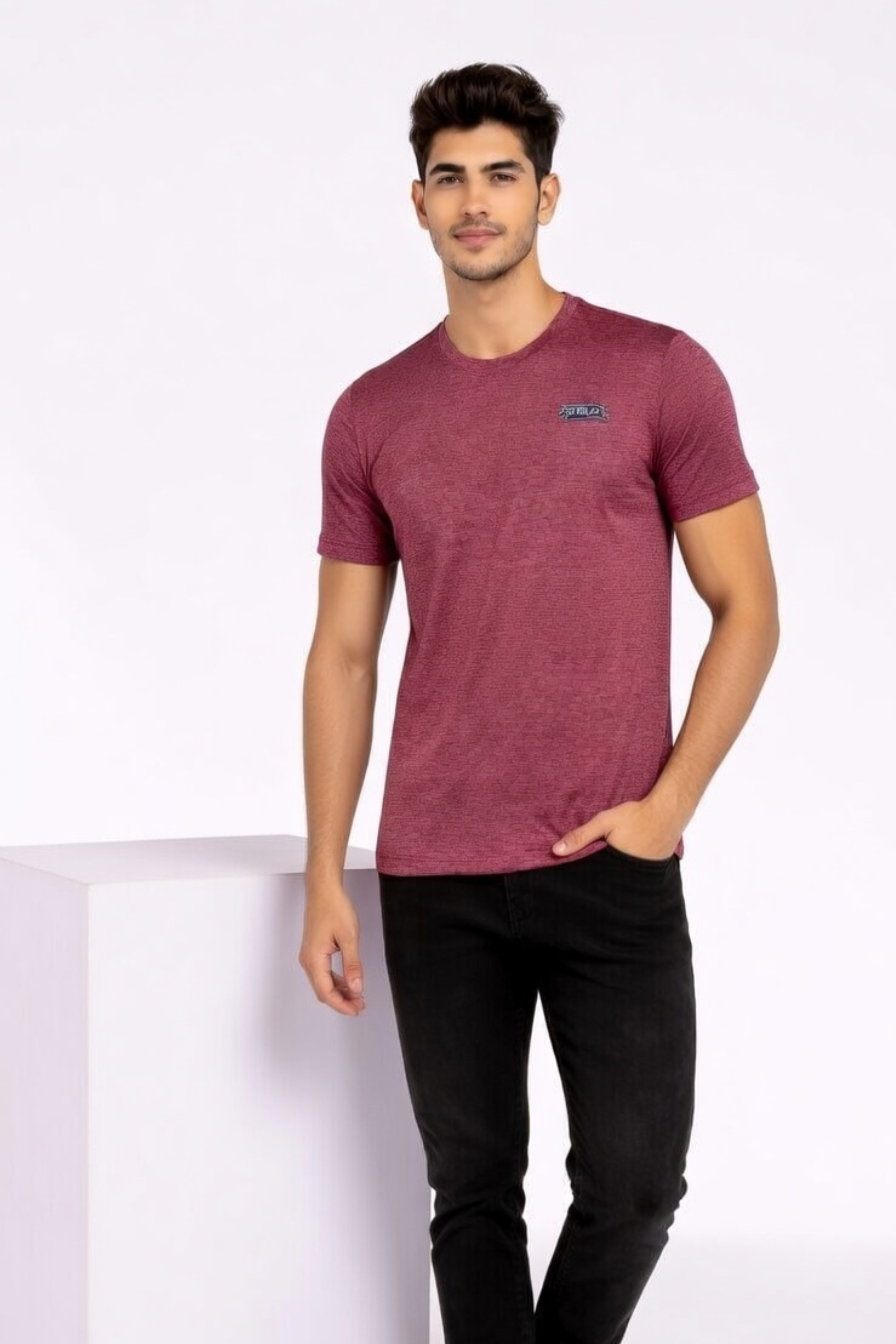 Men Red Active T-Shirt