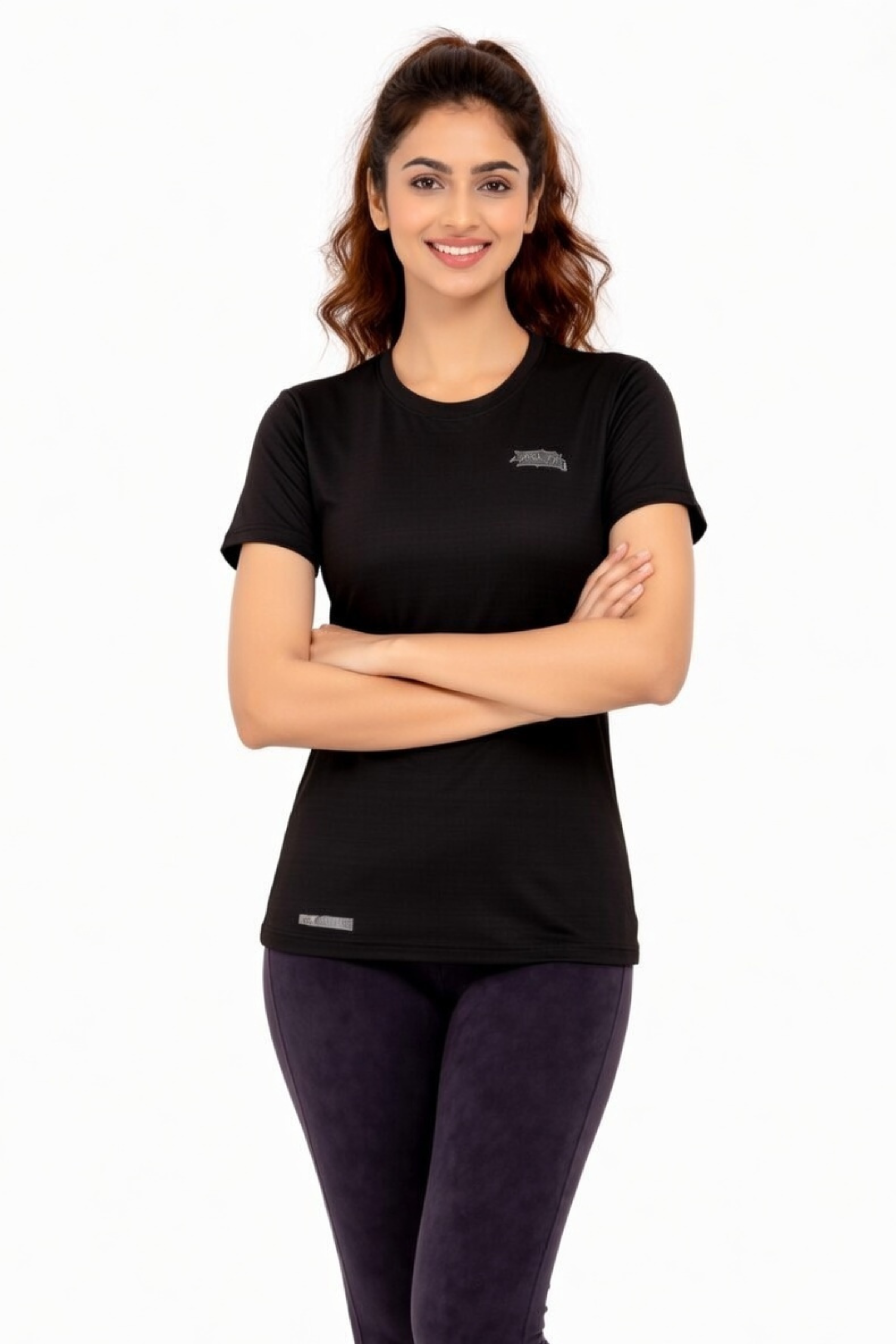 Women Black Active T-Shirt