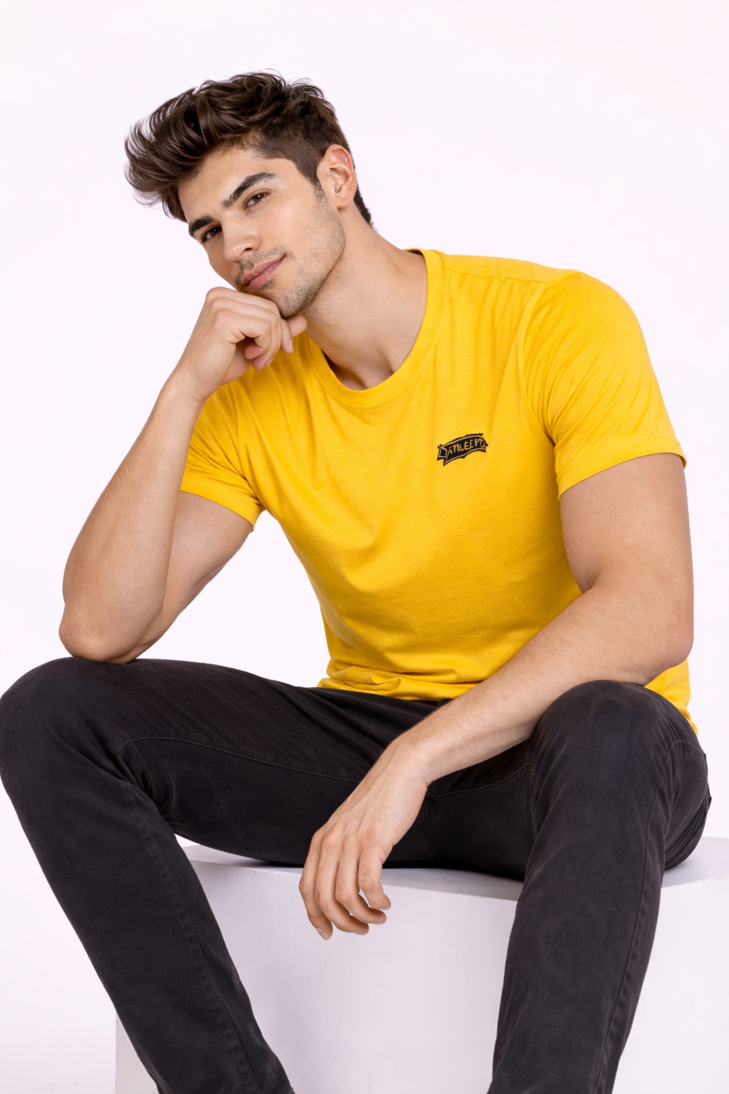 Men Yellow Active T-Shirt