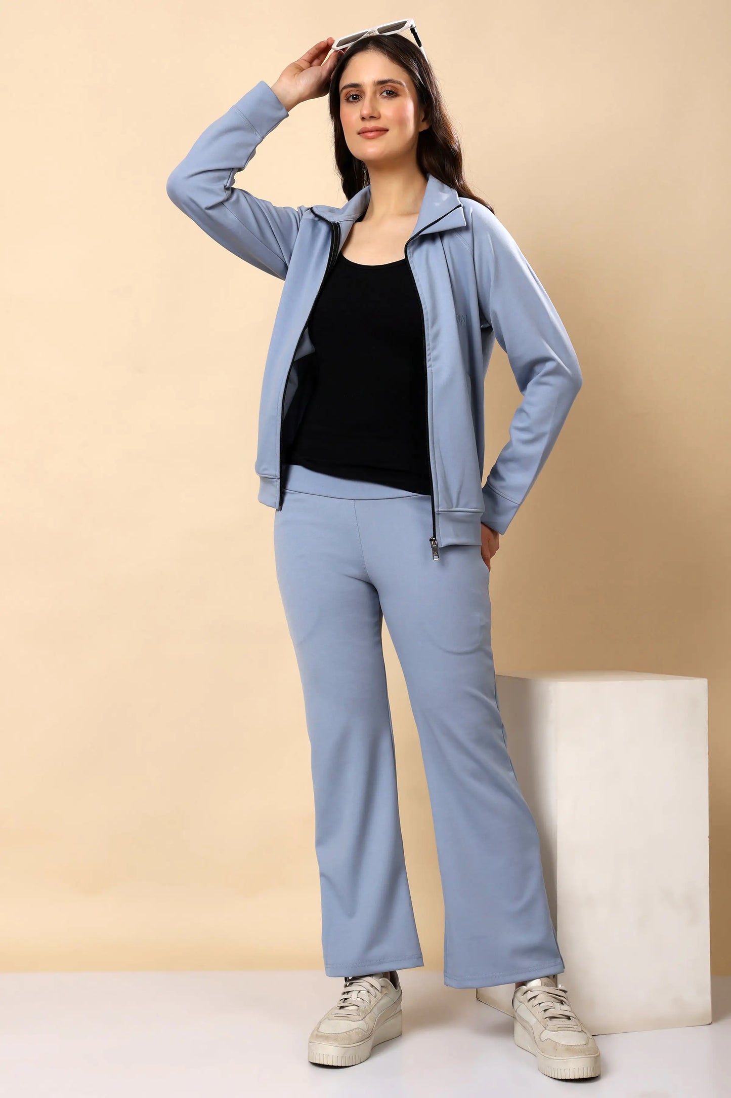 Women’s Signature Steel Blue Zip-Up Jacket | Everyday Wear