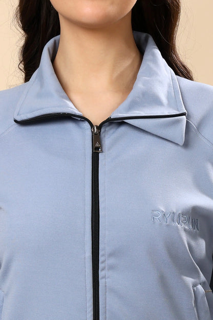Women’s Signature Steel Blue Zip-Up Jacket | Everyday Wear
