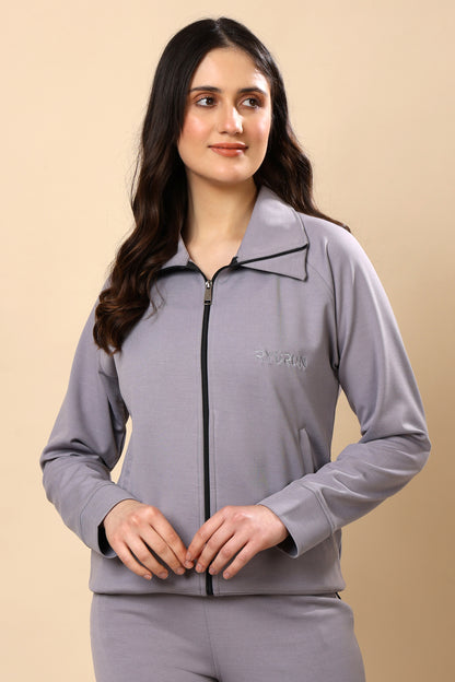 Women’s Signature Graphite Grey Zip-Up Jacket | Everyday Wear